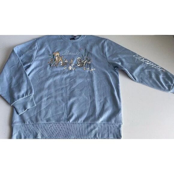 Disney Bambi Thumper Flower Crewneck Sweatshirt Blue Women’s Sz XL Soft No Tags - Picture 1 of 10